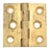 Vintage 1.5 X 1.5 In. Brushed Brass Cabinet Hinge For Sale