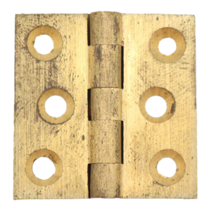 Vintage 1.5 X 1.5 In. Brushed Brass Cabinet Hinge