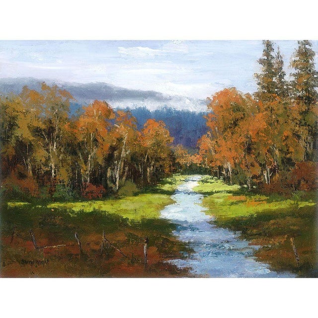 Sheryl Knight Leaves of Gold oil painting. This Sheryl Knight painting comes framed as shown. Dimensions 15"H X 20"W About...