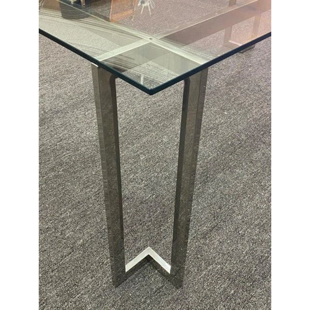 Transparent 1980s Pace Modernist Square Tubular Dining Table For Sale - Image 8 of 10