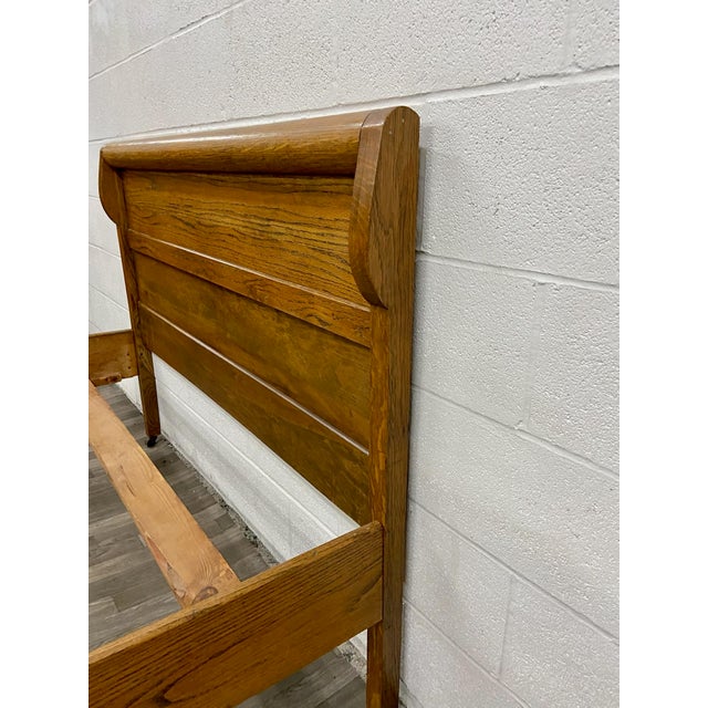 Vintage or Antique Full Size Tiger Oak Sleigh Bed Chairish