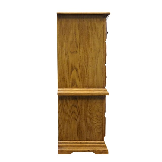 Broyhill Premier Early American Country Style Solid Oak 37" Chest on Chest 6510-41 For Sale - Image 12 of 13