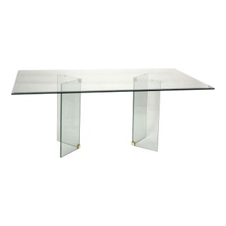 1970's Glass Dining Table Attributed to Leon Rosen for the Pace Collection For Sale