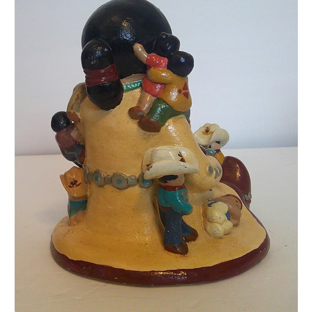 Late 20th Century Vintage 1988 Cleo Teissedre Navajo Storyteller Southwestern Folk Art 12 Kids Dog Large 6" For Sale - Image 5 of 14