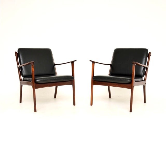Vintage Danish Leather Armchairs from Ole Wanscher, 1960s, Set of 2 For Sale - Image 11 of 11