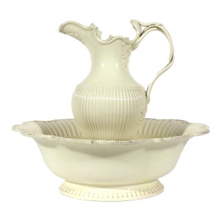 Creamware Large Jug and Basin, Probably Leeds For Sale