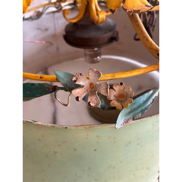 Vintage Italian Tole Metal Drum Shade Pendant Lighting For Sale - Image 4 of 7