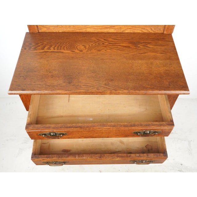 Antique Victorian Oak Bedroom Washstand For Sale - Image 4 of 10