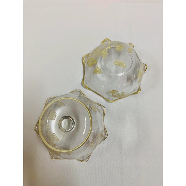 Mid 20th Century Silver City Glass Co. Art Nouveau "Poppy" Silver Overlay Compote Bowls - Set of 2 For Sale - Image 11 of 12