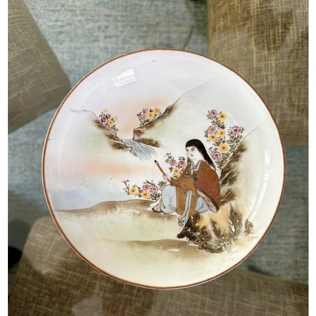 Japanese Pair Antique Japanese Early Meiji Porcelain Figural Bowls For Sale - Image 3 of 12