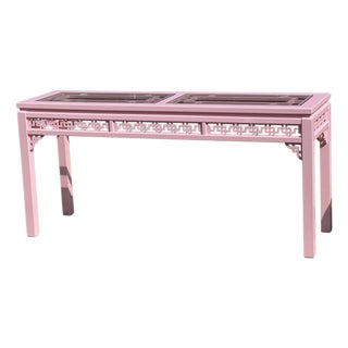 1980’s Chinese Chippendale Fretwork Sofa/Console Table For Sale