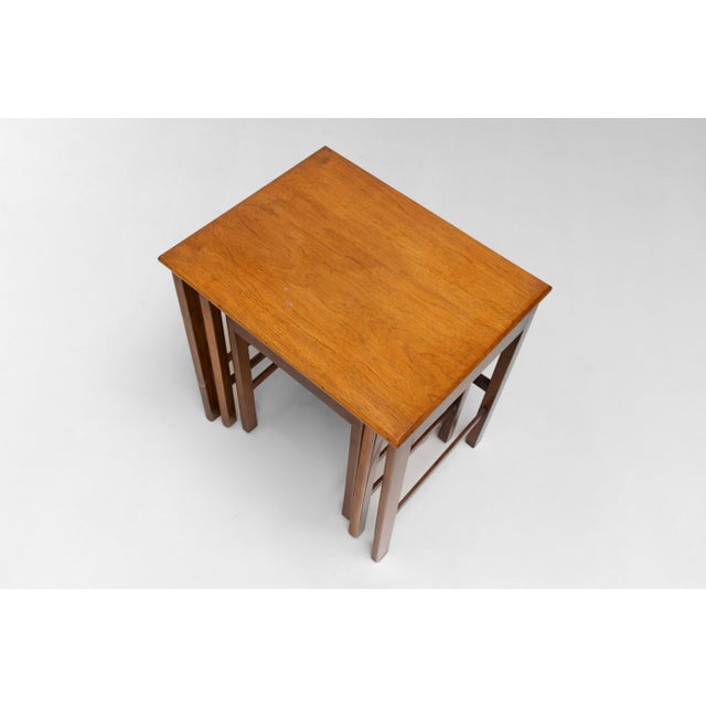 Brown Mid-Century Modern Nesting Tables, 1970s, Set of 3 For Sale - Image 8 of 9
