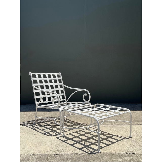 Vintage Brown Jordan Cast Aluminum “Florentine” Lounge Chair and Ottoman For Sale - Image 12 of 12