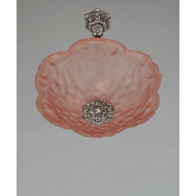 French Art Deco Pendant Light by Degue 1930 France For Sale - Image 6 of 14