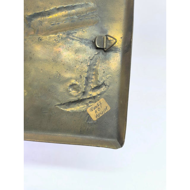 Brass Vintage Egyptian Iconography Brass & Copper Relief Wall Art God of Fertility 11" For Sale - Image 8 of 10