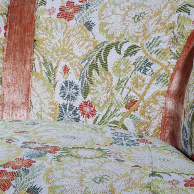 1960's Drexel Heritage Curved Poppy Yellow Garden Loveseat For Sale - Image 10 of 13