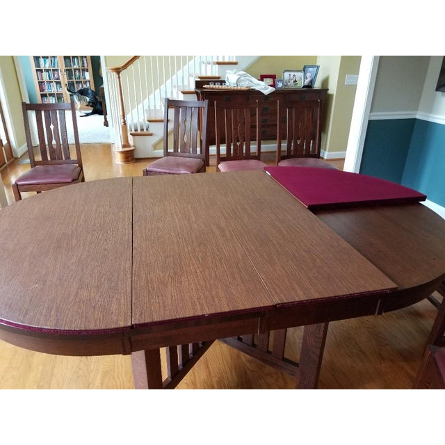 Arts and Crafts Villageois Mission Oak Dining Set 7 Pieces Chairish