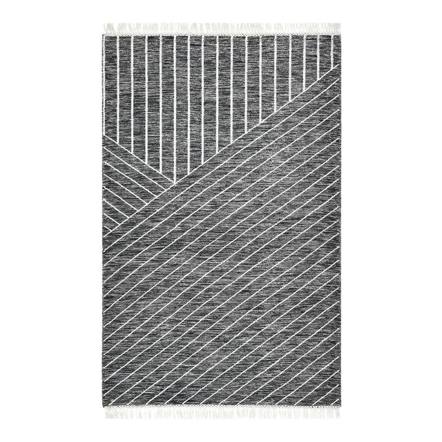 Grace Contemporary Flatweave Hand Woven Area Rug Black 8 X 10 Chairish