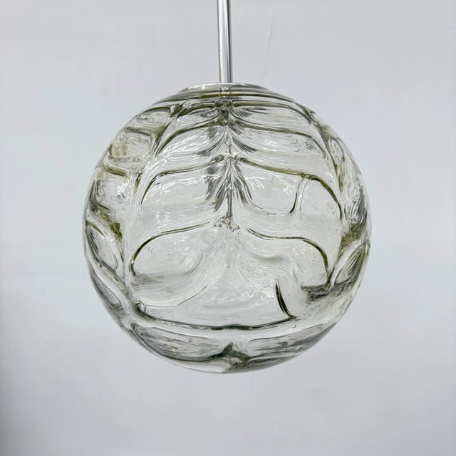 Mid-Century Modern Vintage Glass Hanging Lamp from Doria Leuchten, 1970s For Sale - Image 3 of 18