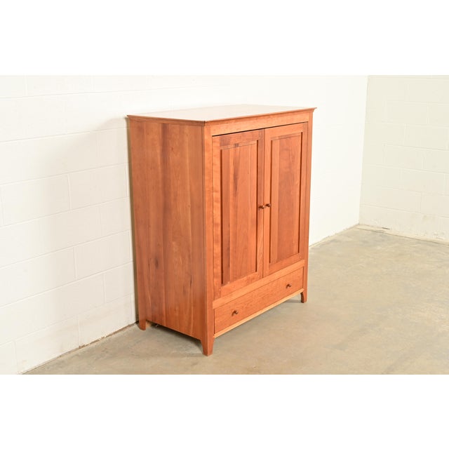 Harden Furniture Harden Furniture Arts and Crafts Shaker Solid Cherry Wood Media Cabinet For Sale - Image 4 of 18
