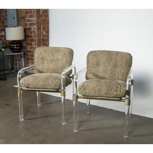 Late 19th Century Pair of Lucite and Metal Lounge Chairs For Sale In Los Angeles - Image 6 of 12