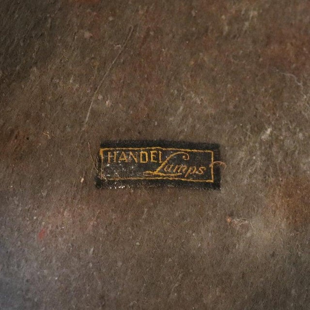 Arts & Crafts Antique Handel Floor Lamp With Opalescent Glass Shade C1910 For Sale - Image 3 of 9