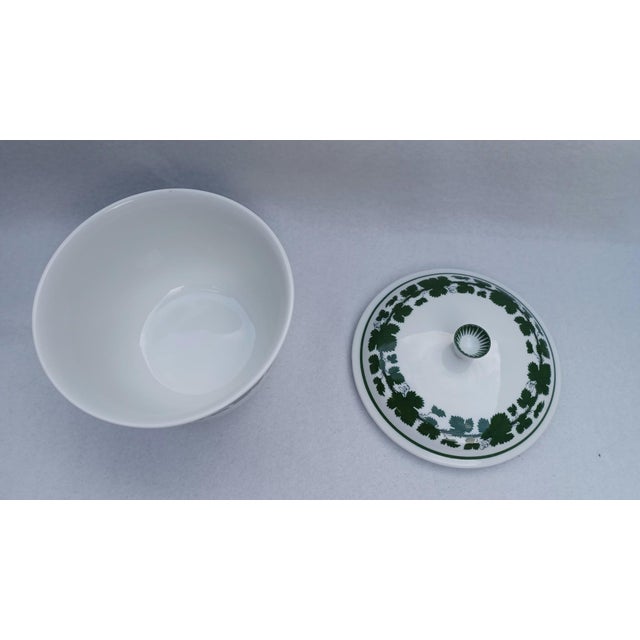 Vintage Porcelain Bonbonniere Lidded Sugar Bowl in Vine Leaf Pattern from Meissen, 1930s For Sale - Image 6 of 11
