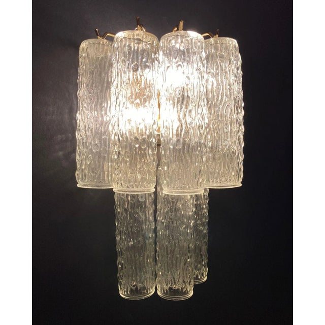 Metal Mid 20th Century Textured Tubes Sconces - a Pair For Sale - Image 7 of 9