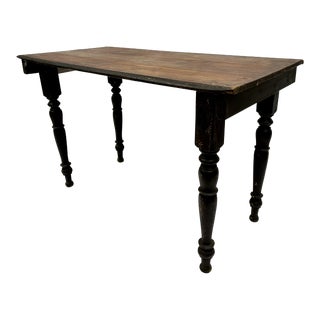 Mid 20th Century Vintage French Wood Plank Farmhouse Table For Sale