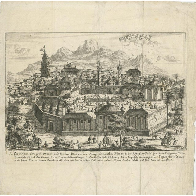 Gold J.C. Haffner, Panoramic View of Isfahan, 1690, Paper For Sale - Image 8 of 8