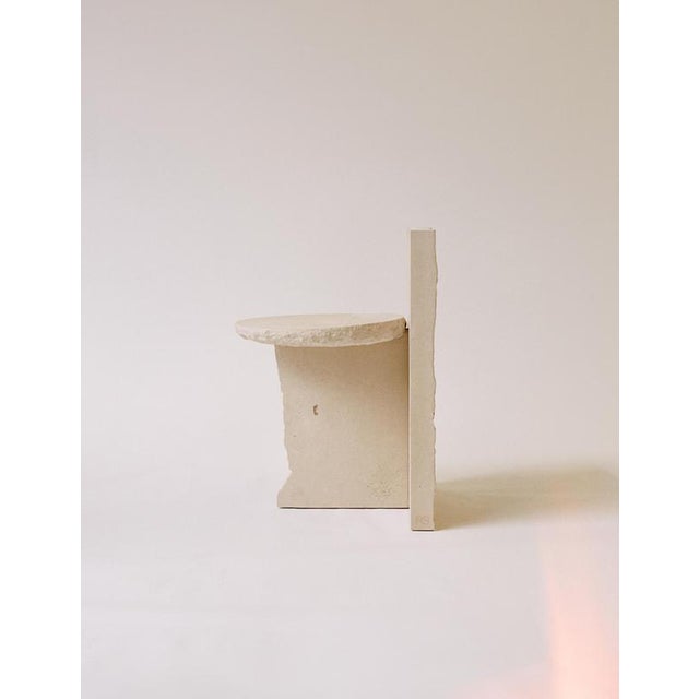 Contemporary Vaga Chair in Moleanos Limestone by Rosana Sousa For Sale - Image 3 of 9