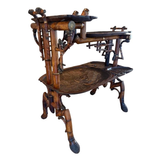 Mid 19th Century Rare Signed Perret Et Fils Et Vibert Japonisme Aesthetic Movement Biomorphic Tea Table For Sale