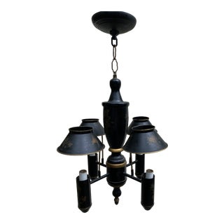 Vintage 1940s Four Light Toll Chandelier For Sale