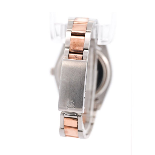 Rolex 1990s Rolex Oyster Precision 34mm Two-Tone Rose Gold Steel Rare Dial Watch For Sale - Image 4 of 11