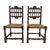 Dimensions: H 35” x W 17” x D 15.3” x SH 16” Pair of Vintage French Provincial carved wood chairs with original woven rope...