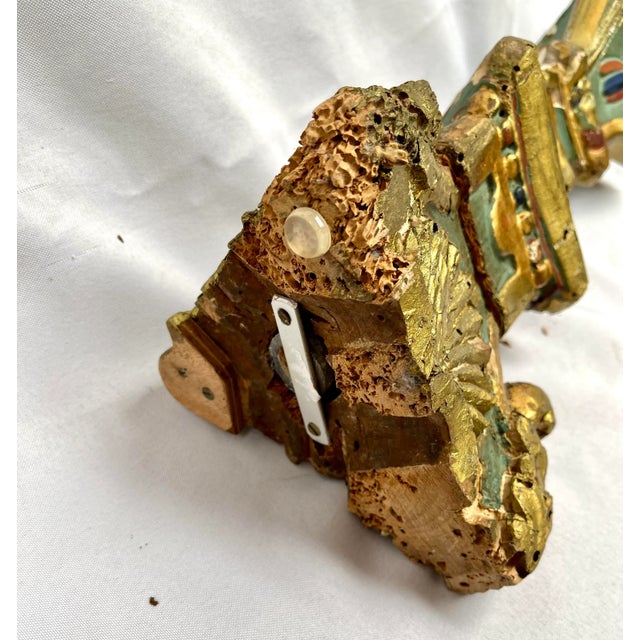 Antique 1800s French Polychrome Altar Candle Holder For Sale - Image 11 of 13