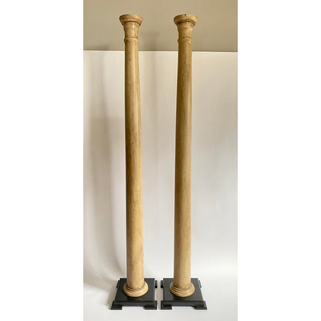 Tan Pair of Tall Vintage Columns For Sale - Image 8 of 8