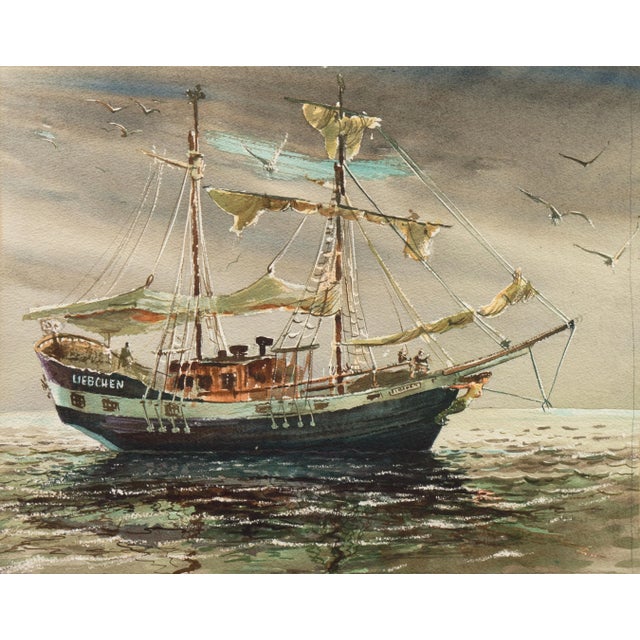 Red 'Early Snow on a Dutch Barn Roof' by LaVere Hutchings For Sale - Image 8 of 10