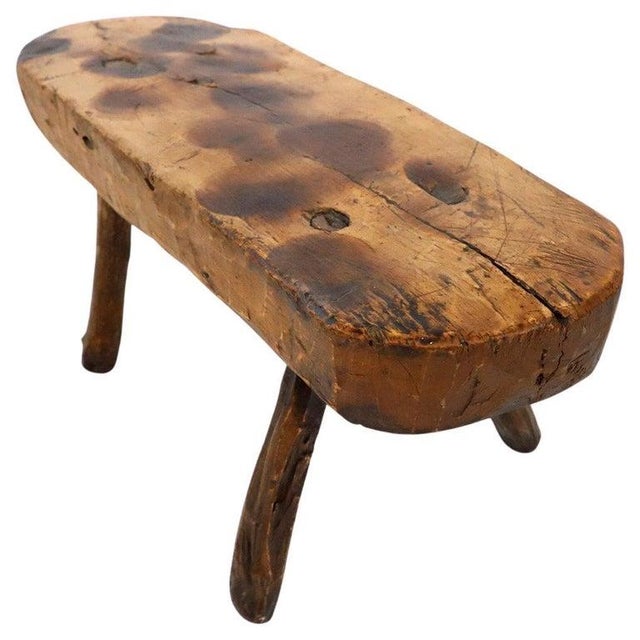 1930s 1930s Primitive Solid Mesquite Stool For Sale - Image 5 of 5