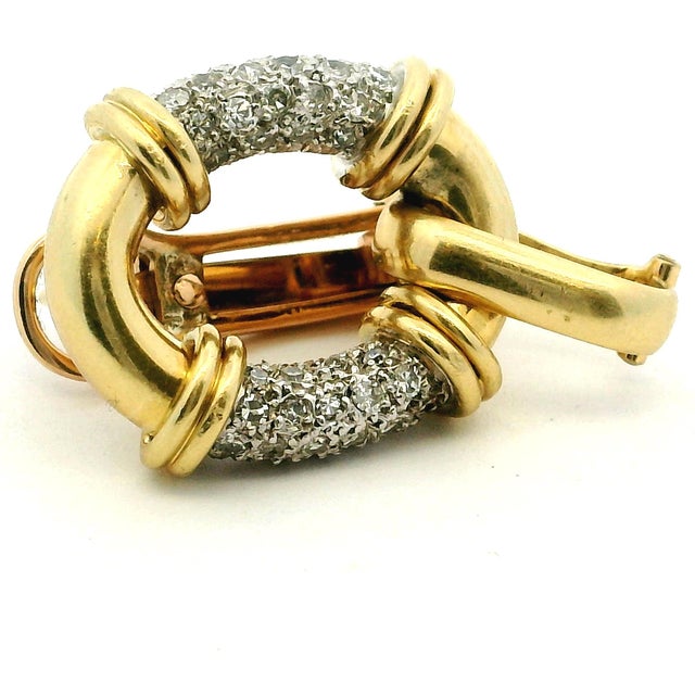 1970s Italian Modernist 18k Gold Diamond and Sculpted Natural Bone Drop Earrings, A Pair For Sale - Image 12 of 13