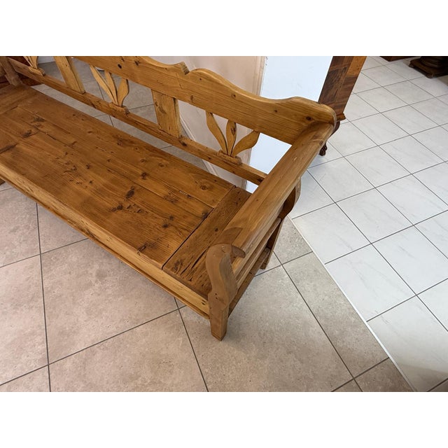 Provincial Biedermeier Chest Bench Country House Bench Antique D2417 For Sale - Image 9 of 18