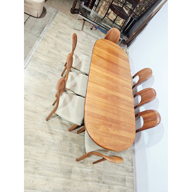 Danish Teak Extending Table +and Chairs from Möbelfabrik Holstebro, 1970s, Set of 9 For Sale - Image 16 of 18