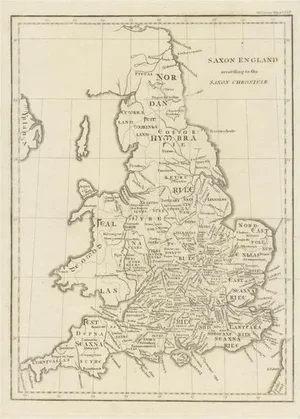 Antique Map of Saxon England, 1806