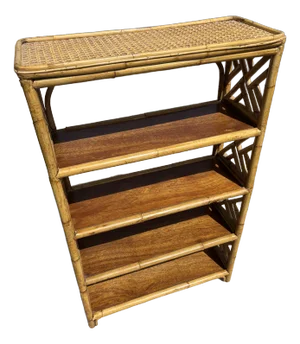 Vintage Bamboo Etagere/Bookcase, 60's