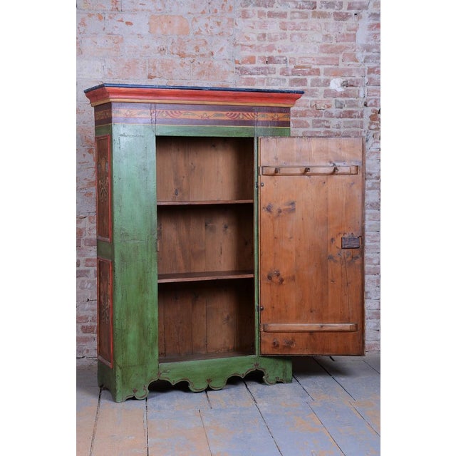 Baroque Wardrobe in Spruce with Paintings, Czech, 1800s For Sale - Image 6 of 18