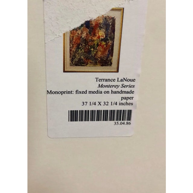 Terence La NoueLarge Abstract Modernist Monterey Series Mixed Media Monotype Colorful Painting, 1984 For Sale - Image 4 of 9