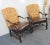 Italian Italian Style Leather & Animal Tapestry Walnut Chairs - a Pair For Sale - Image 3 of 10