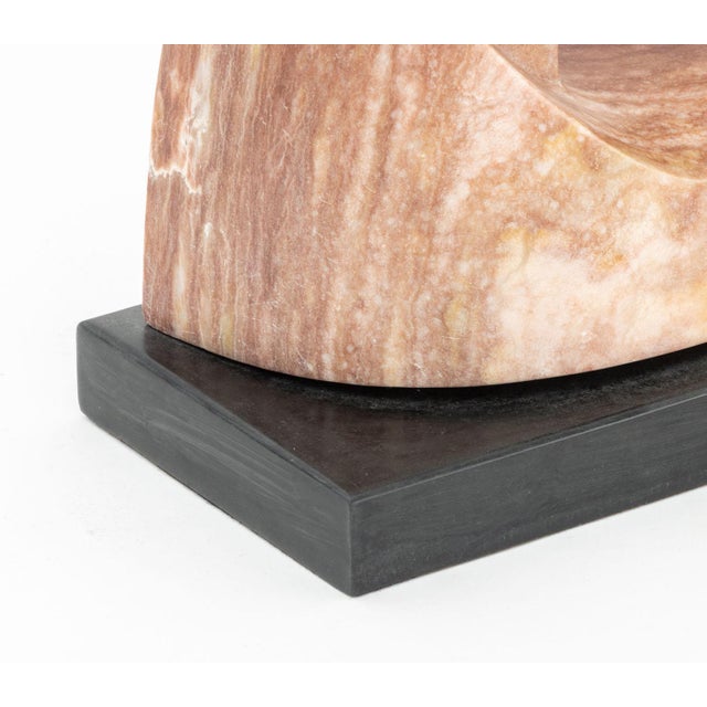 Late 20th Century Modernist Vintage Abstract Pink Marble Sculpture For Sale - Image 5 of 10