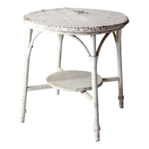 Antique White Wicker Table