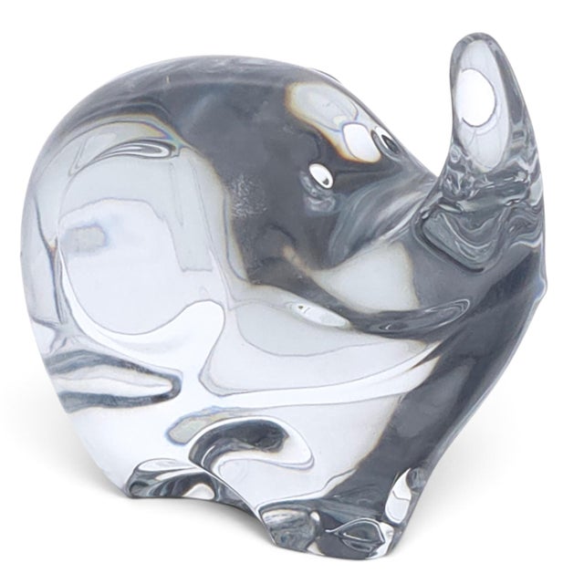 VTG Baccarat Lead Crystal Elephant " Mimi " Trunk Up 3" For Sale - Image 9 of 10
